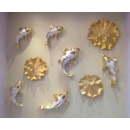 9件套壁飾魚白金(y14726 立體擺飾-電鍍擺飾)